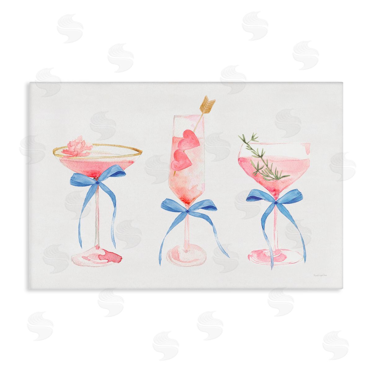 Mercedes Lopez Charro Flirty Champagne Cocktails Canvas Wall Art Print