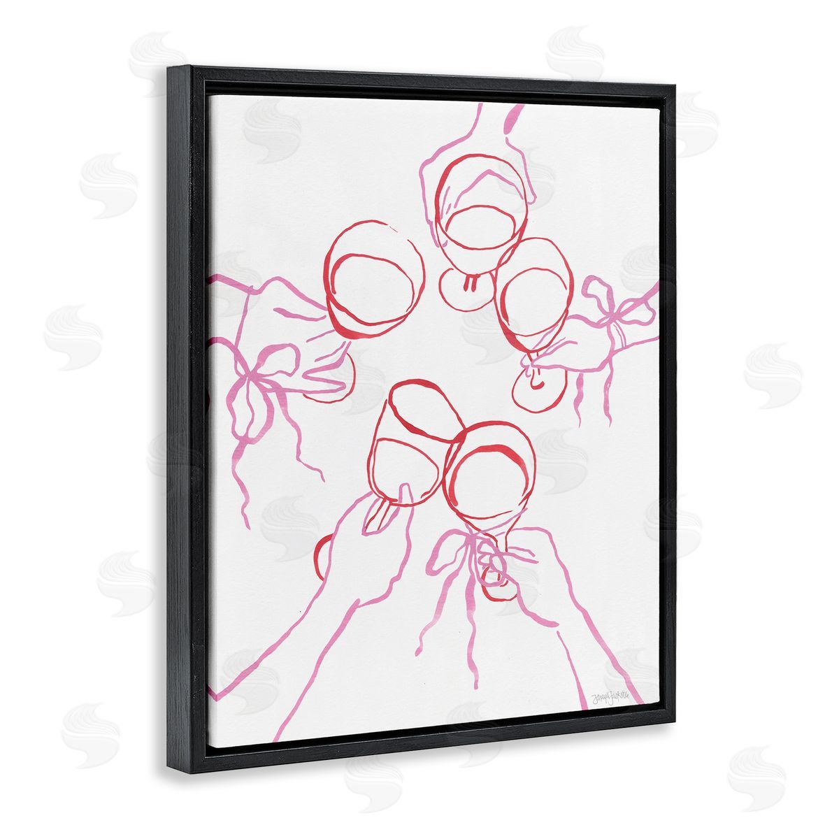 Jenaya Jackson Cocktail Party Cheers Doodles Canvas Wall Art Print