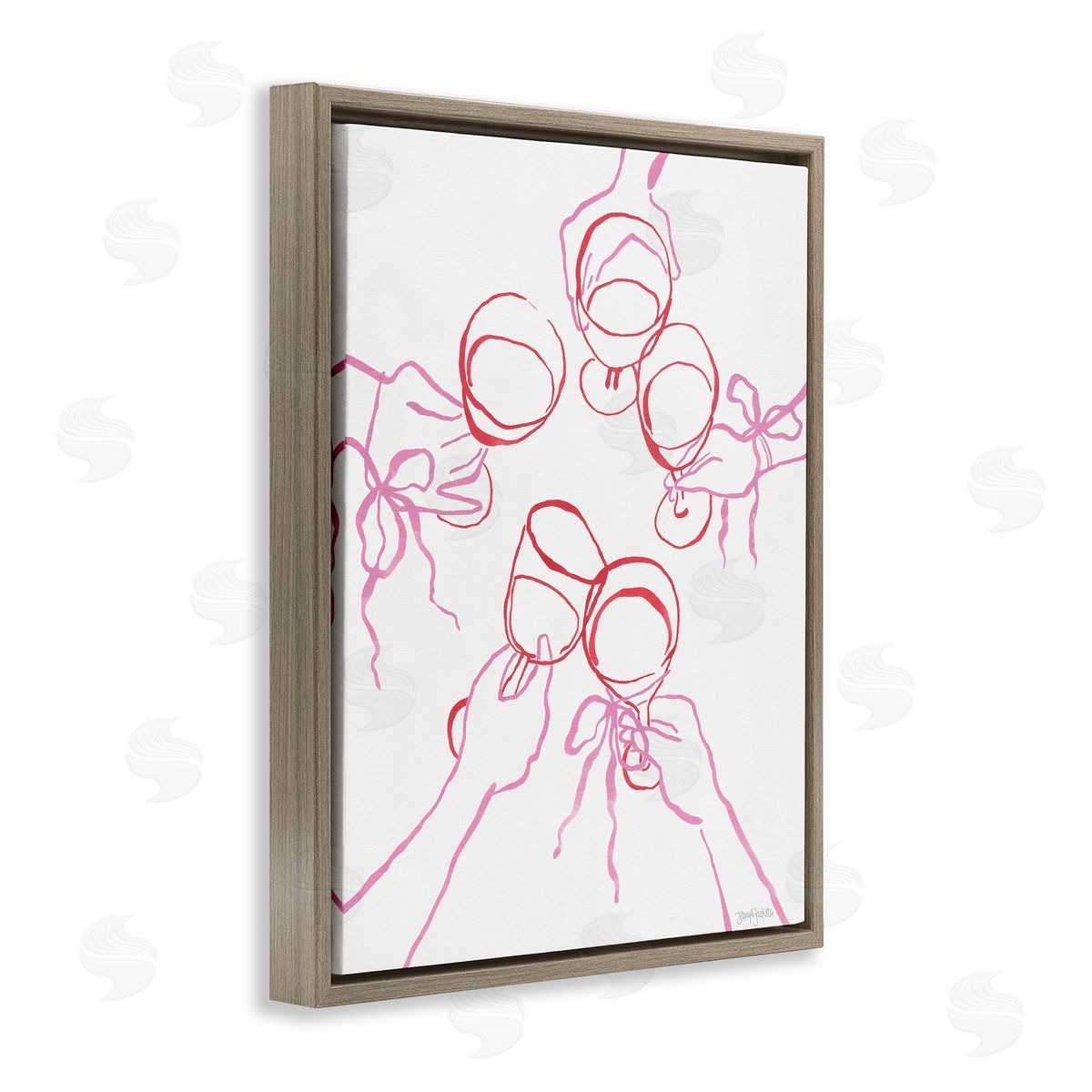 Jenaya Jackson Cocktail Party Cheers Doodles Canvas Wall Art Print
