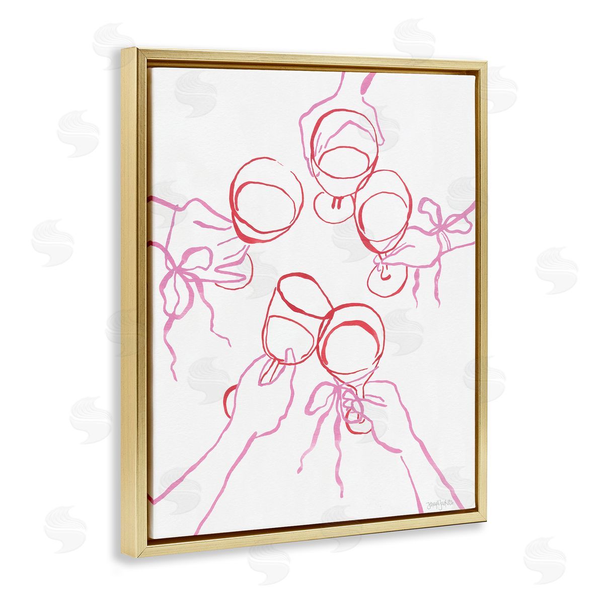 Jenaya Jackson Cocktail Party Cheers Doodles Canvas Wall Art Print