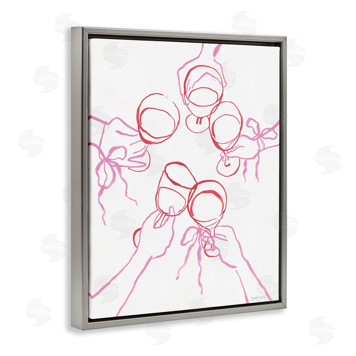 Jenaya Jackson Cocktail Party Cheers Doodles Canvas Wall Art Print