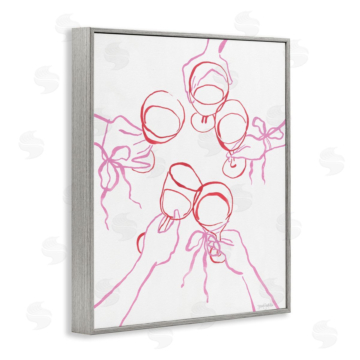 Jenaya Jackson Cocktail Party Cheers Doodles Canvas Wall Art Print