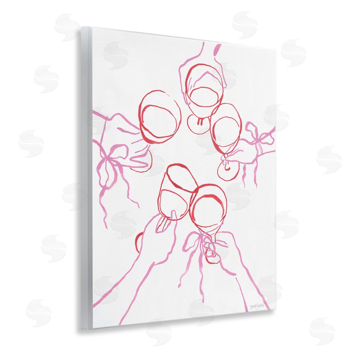 Jenaya Jackson Cocktail Party Cheers Doodles Canvas Wall Art Print