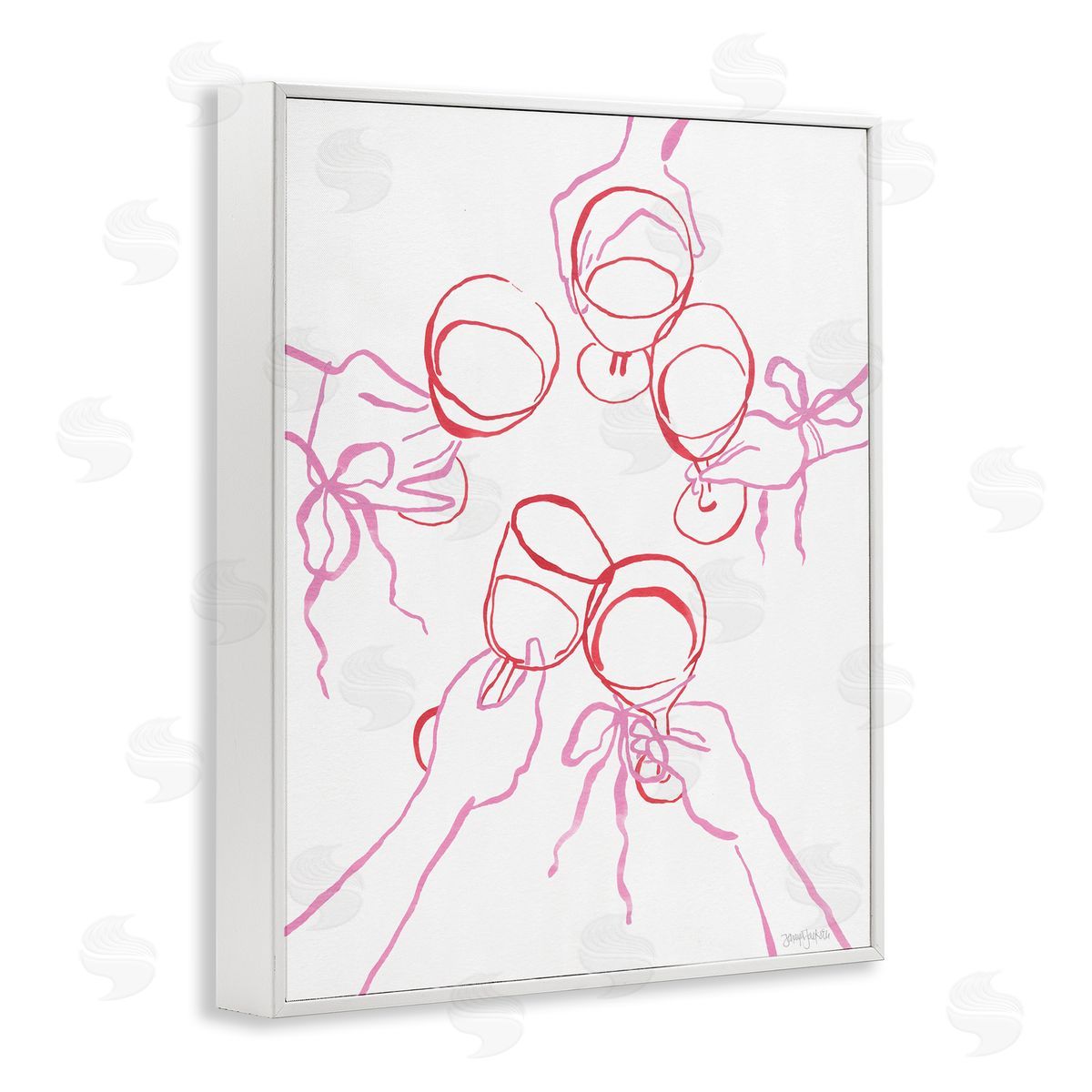 Jenaya Jackson Cocktail Party Cheers Doodles Canvas Wall Art Print