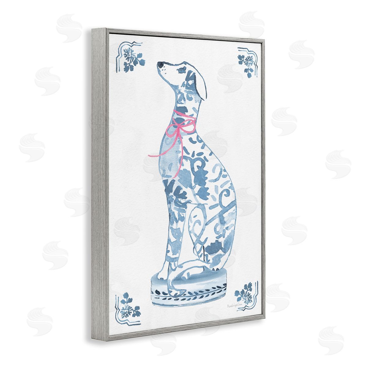 Mercedes Lopez Charro Chinoiserie Dog Sculpture Canvas Wall Art Print