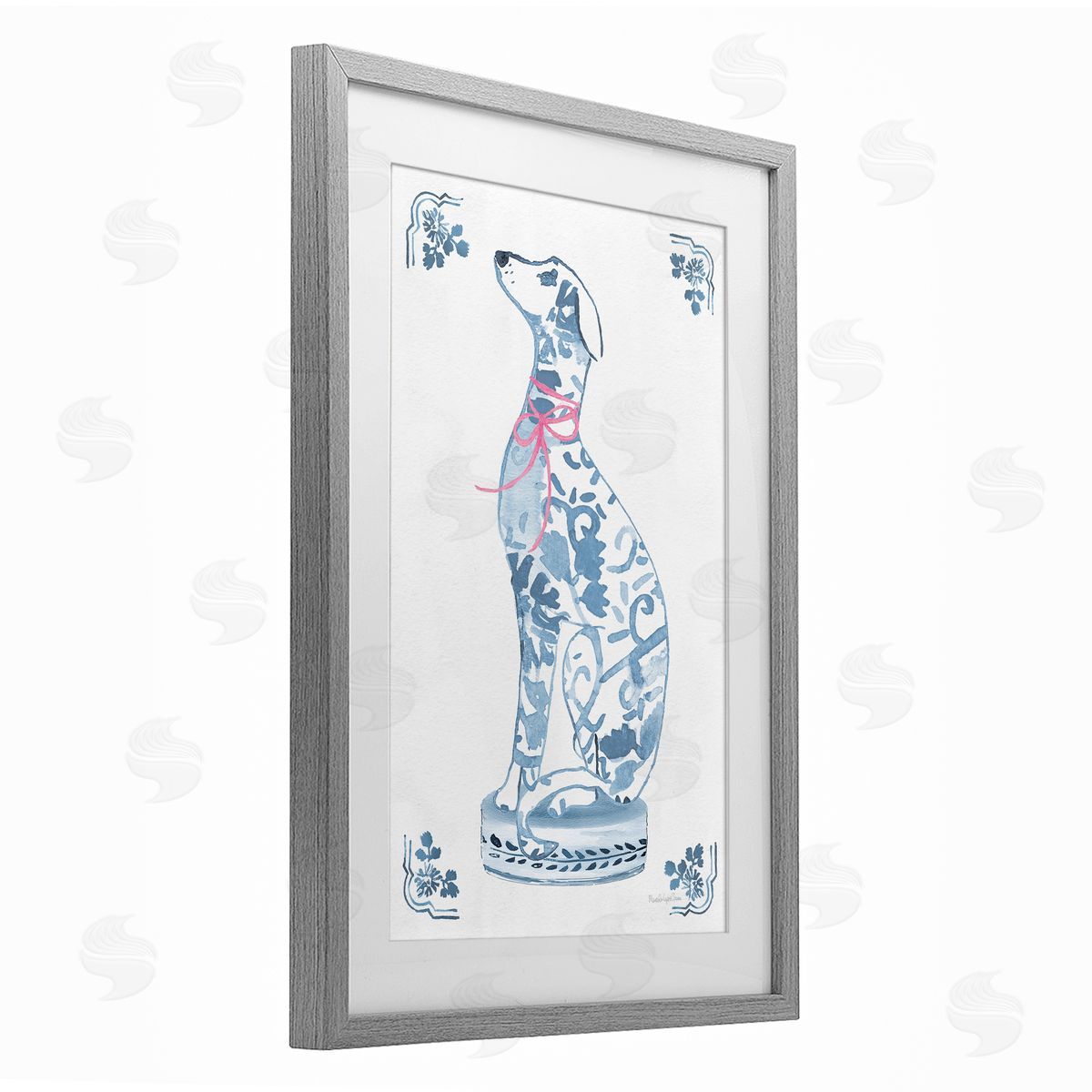 Mercedes Lopez Charro Chinoiserie Dog Sculpture Canvas Wall Art Print