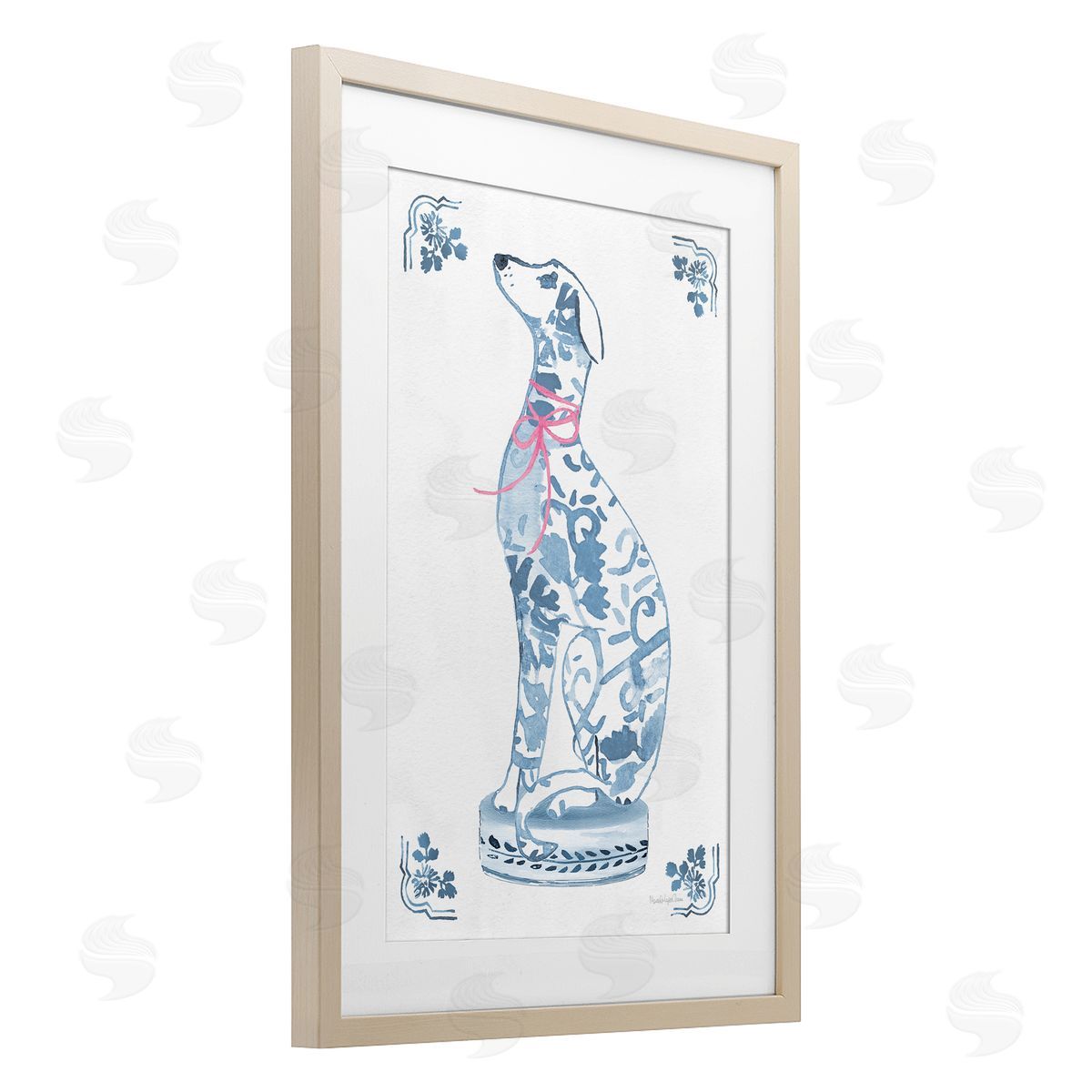 Mercedes Lopez Charro Chinoiserie Dog Sculpture Canvas Wall Art Print