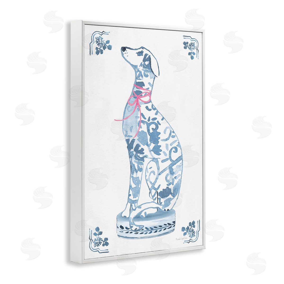 Mercedes Lopez Charro Chinoiserie Dog Sculpture Canvas Wall Art Print