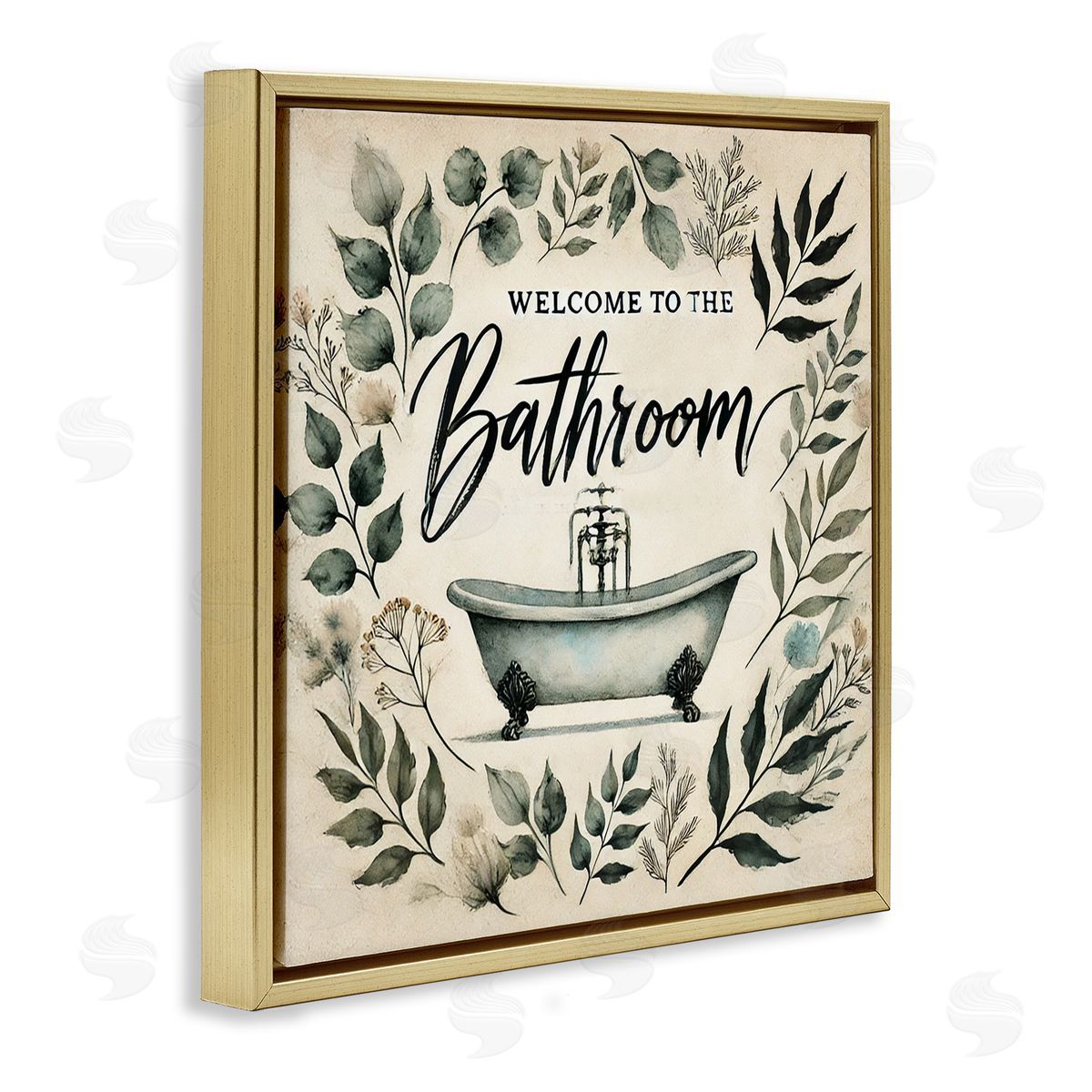 Erin Clark Vintage Bathroom Welcome Canvas Wall Art Print