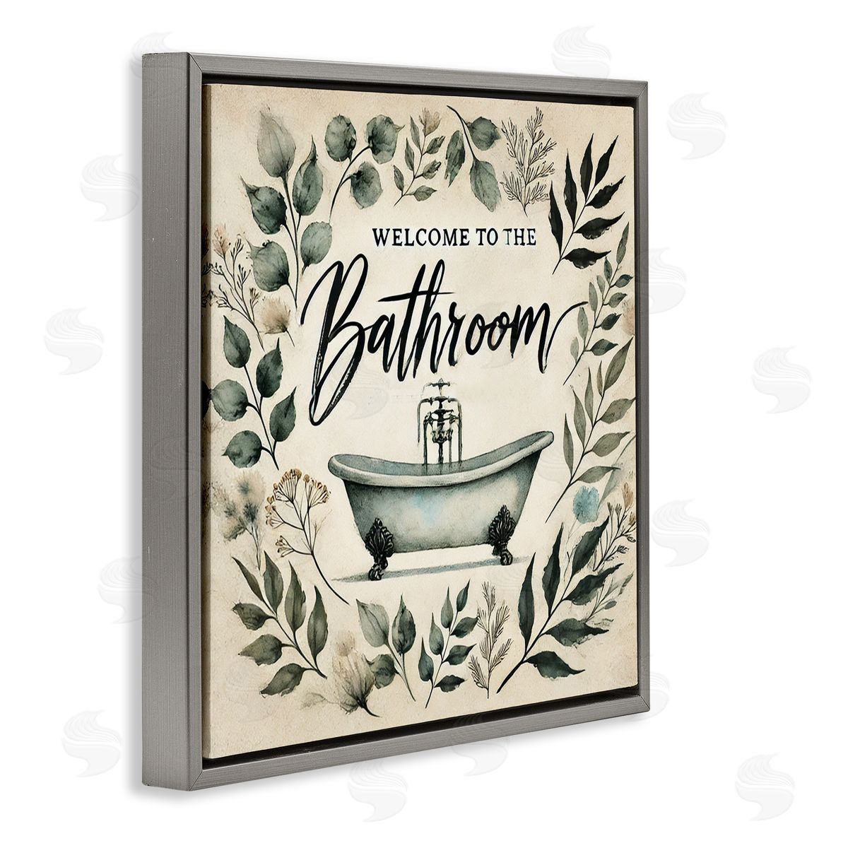 Erin Clark Vintage Bathroom Welcome Canvas Wall Art Print