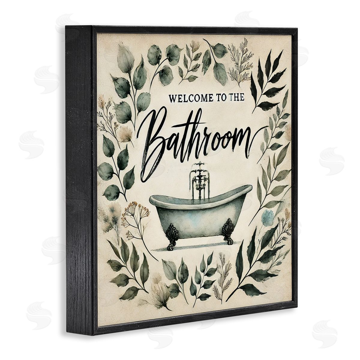 Erin Clark Vintage Bathroom Welcome Canvas Wall Art Print