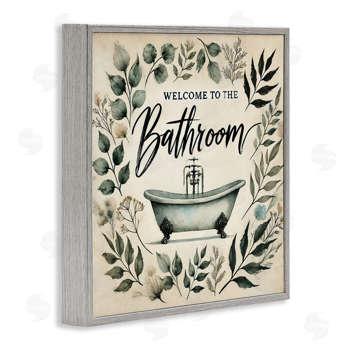Erin Clark Vintage Bathroom Welcome Canvas Wall Art Print