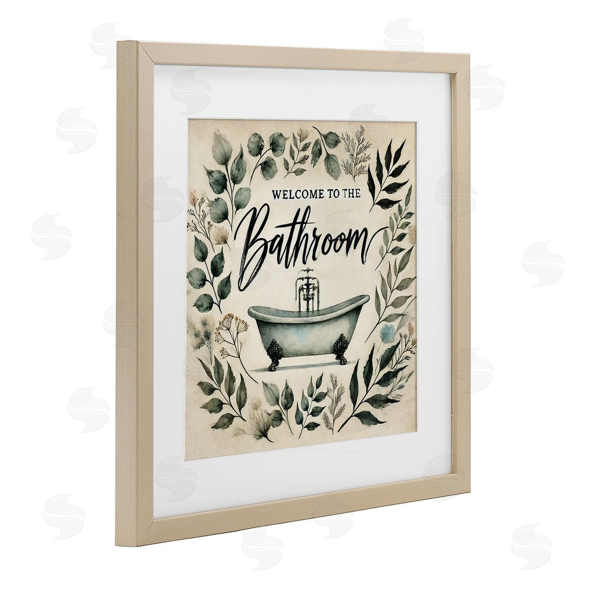 Erin Clark Vintage Bathroom Welcome Canvas Wall Art Print