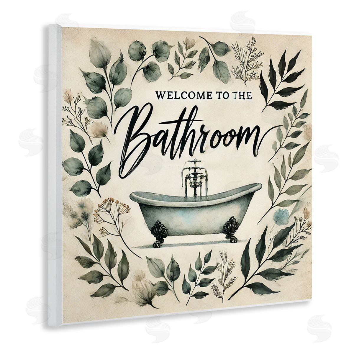 Erin Clark Vintage Bathroom Welcome Canvas Wall Art Print