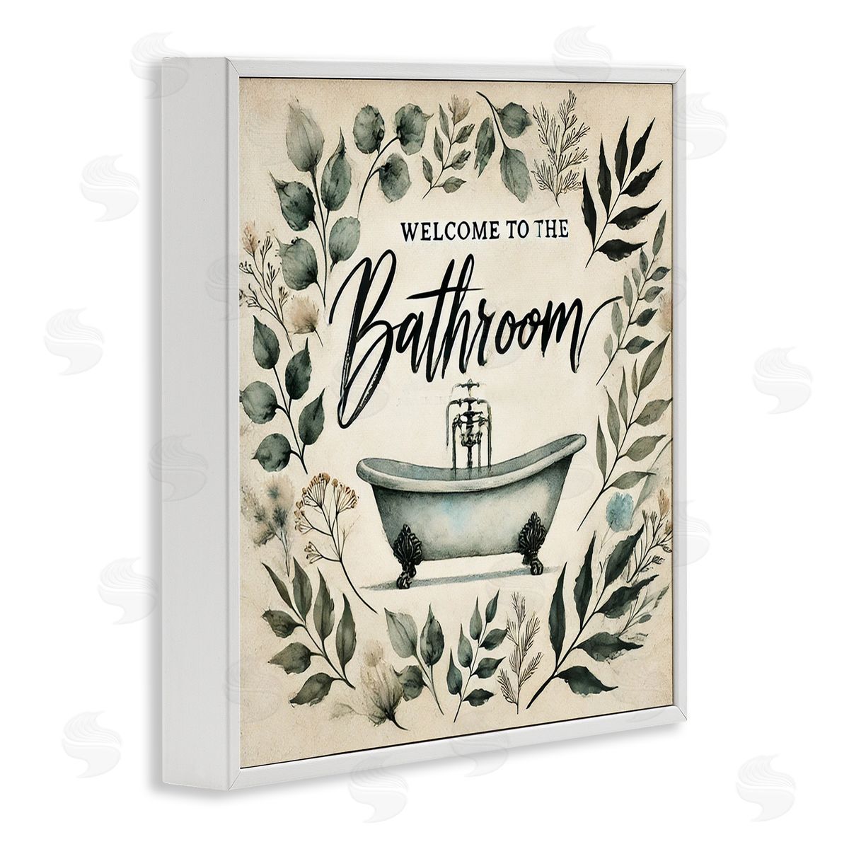 Erin Clark Vintage Bathroom Welcome Canvas Wall Art Print
