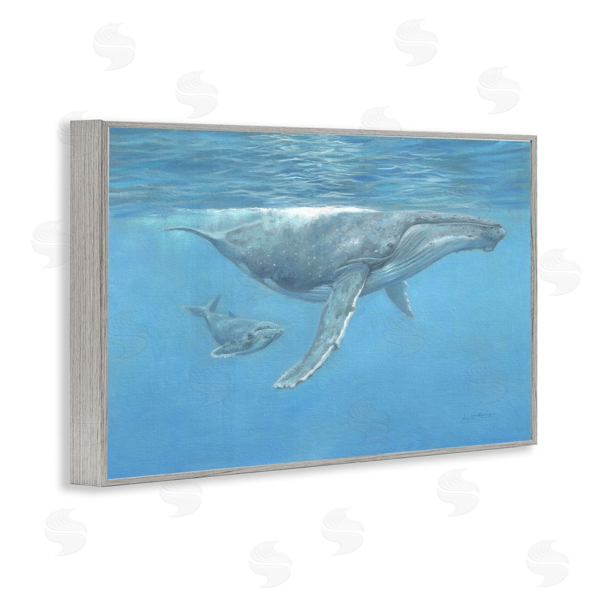 David Stribbling Humpback Whale Underwater Canvas Wall Art Print