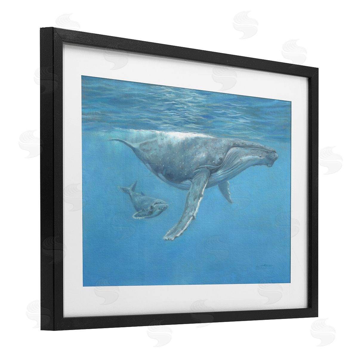 David Stribbling Humpback Whale Underwater Canvas Wall Art Print