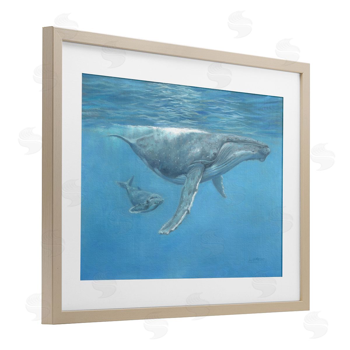David Stribbling Humpback Whale Underwater Canvas Wall Art Print