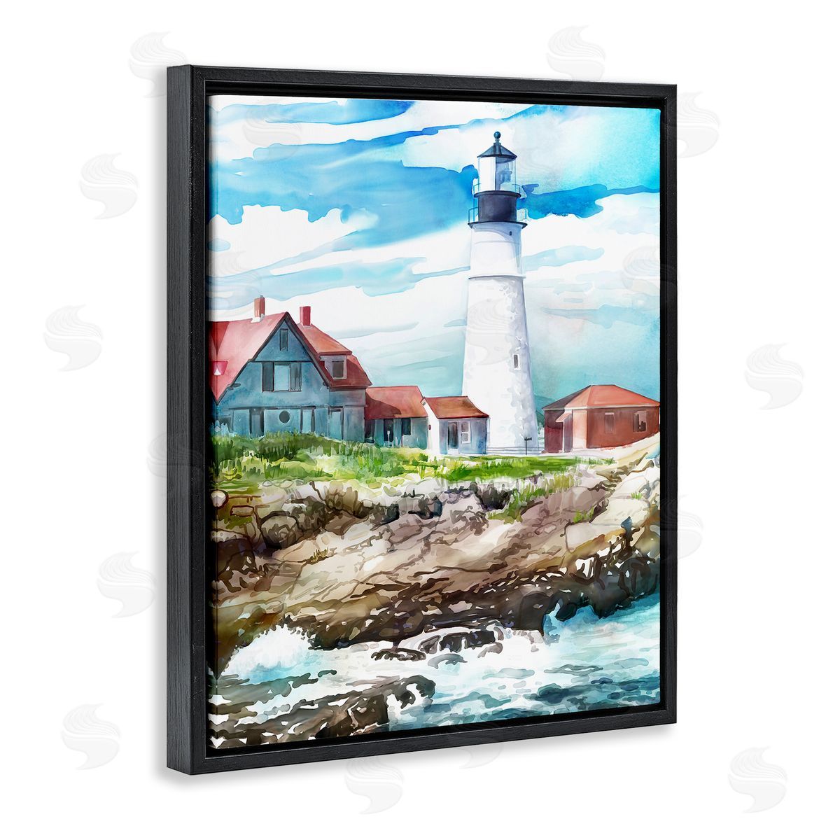 Mauro Devereaux Cape Cod Lighthouse Shore Canvas Wall Art Print