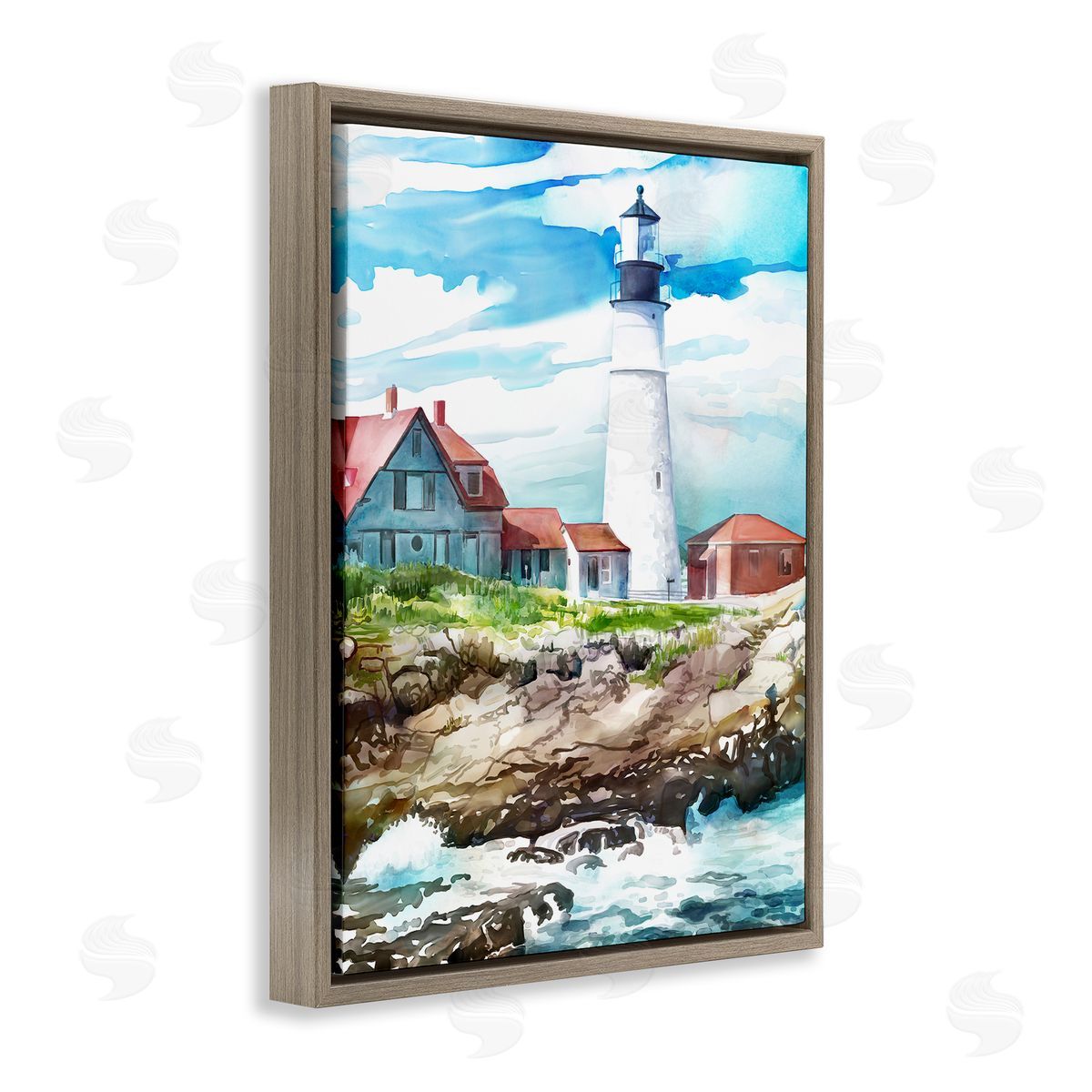 Mauro Devereaux Cape Cod Lighthouse Shore Canvas Wall Art Print