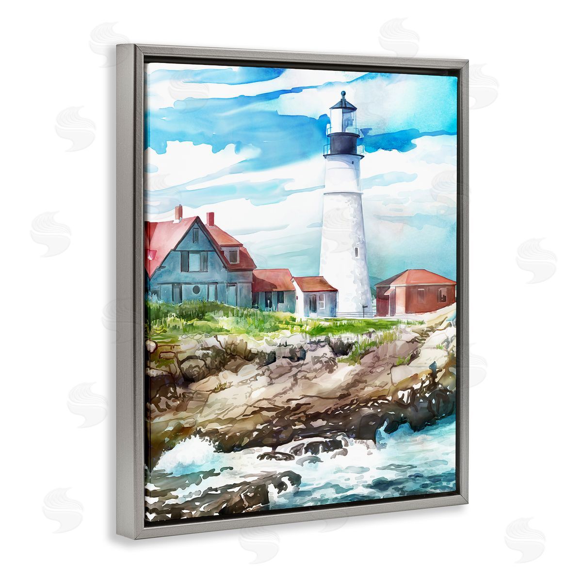 Mauro Devereaux Cape Cod Lighthouse Shore Canvas Wall Art Print
