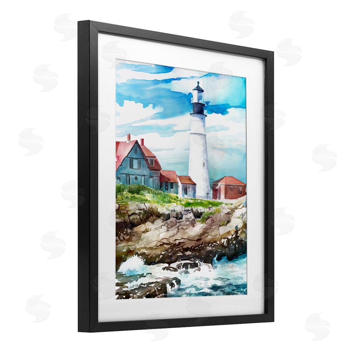 Mauro Devereaux Cape Cod Lighthouse Shore Canvas Wall Art Print