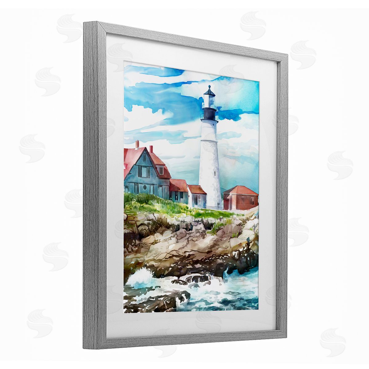Mauro Devereaux Cape Cod Lighthouse Shore Canvas Wall Art Print