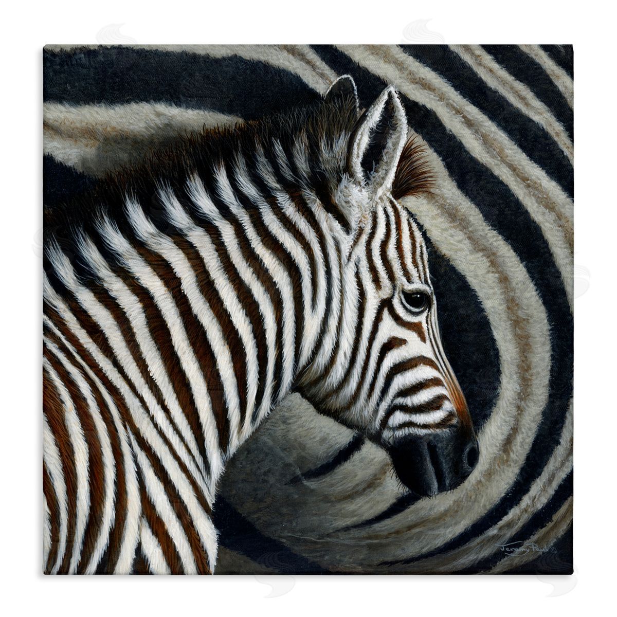 Jeremy Paul Keeping Close Zebra Stripes Canvas Wall Art Print