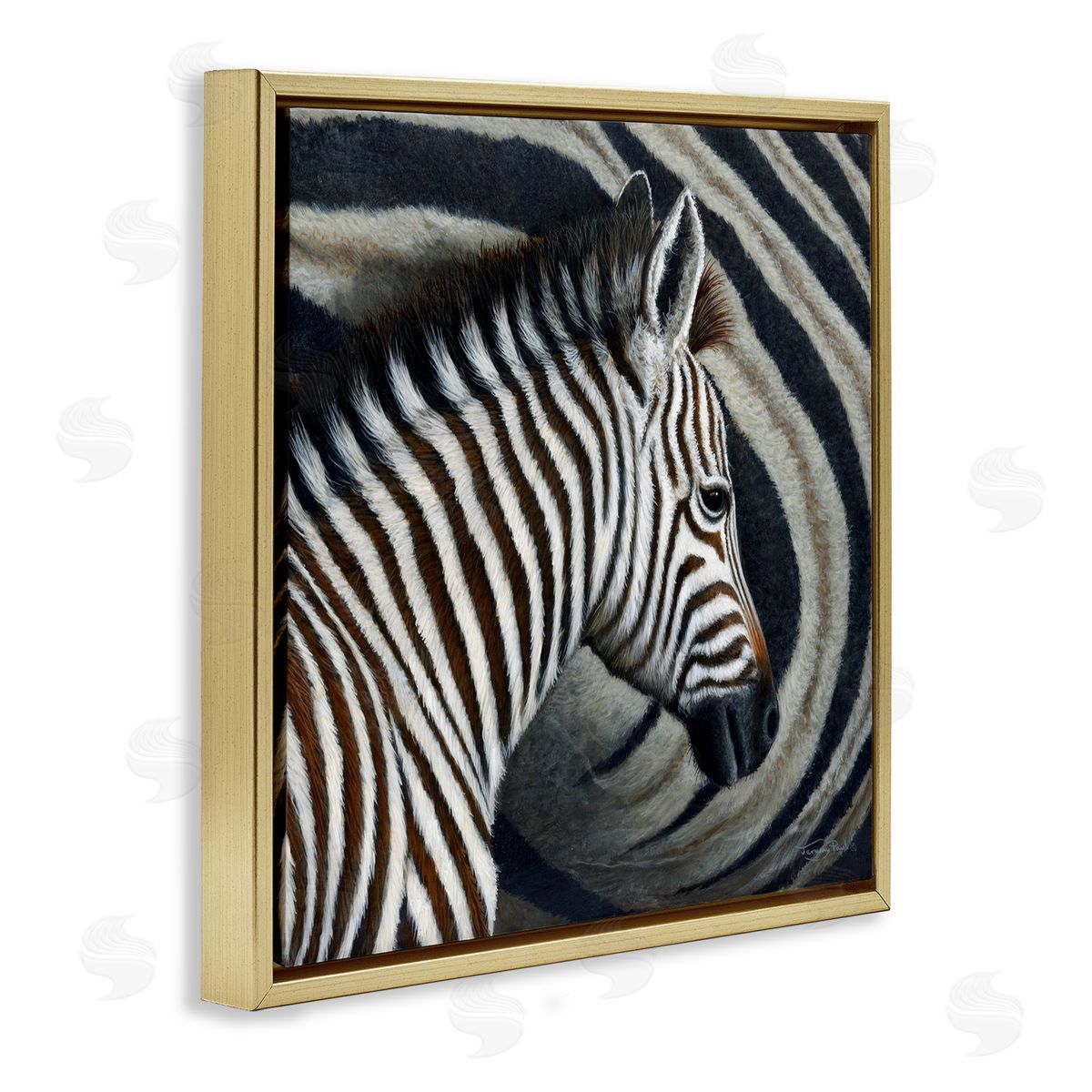 Jeremy Paul Keeping Close Zebra Stripes Canvas Wall Art Print
