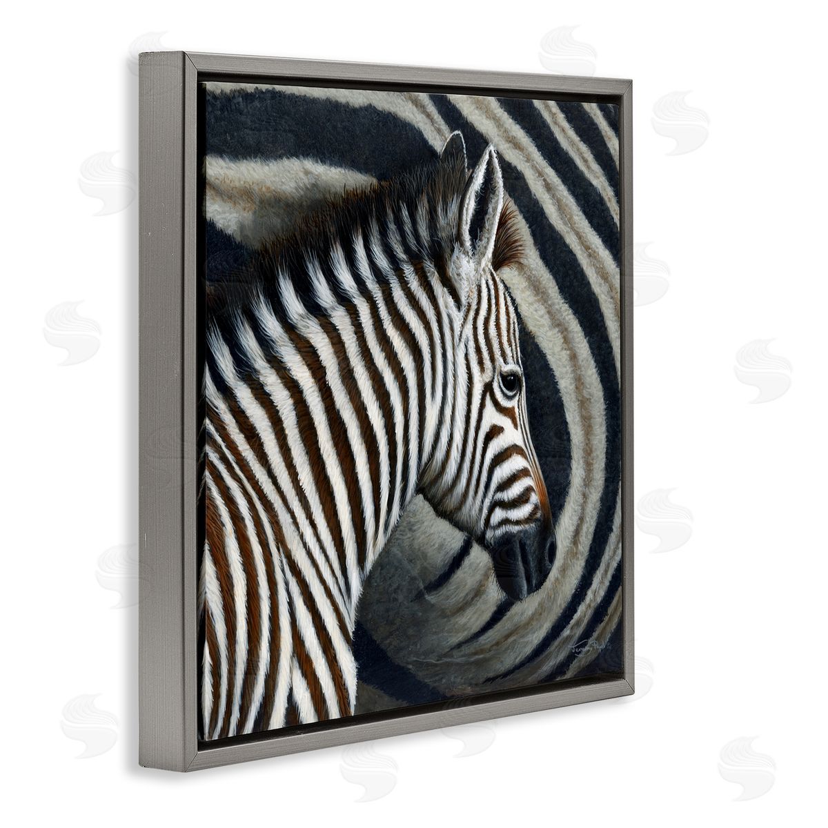 Jeremy Paul Keeping Close Zebra Stripes Canvas Wall Art Print