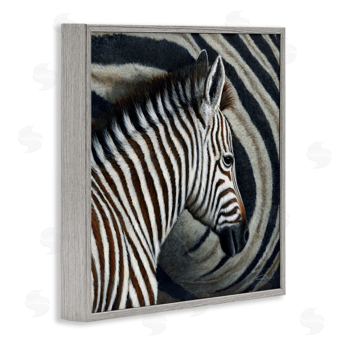 Jeremy Paul Keeping Close Zebra Stripes Canvas Wall Art Print