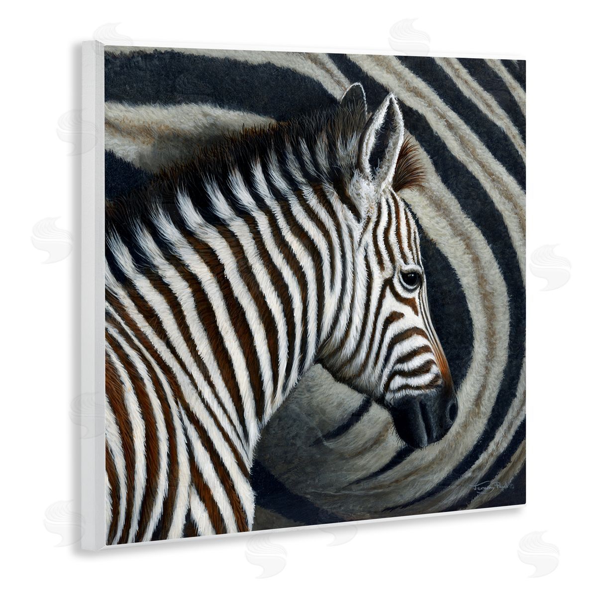 Jeremy Paul Keeping Close Zebra Stripes Canvas Wall Art Print