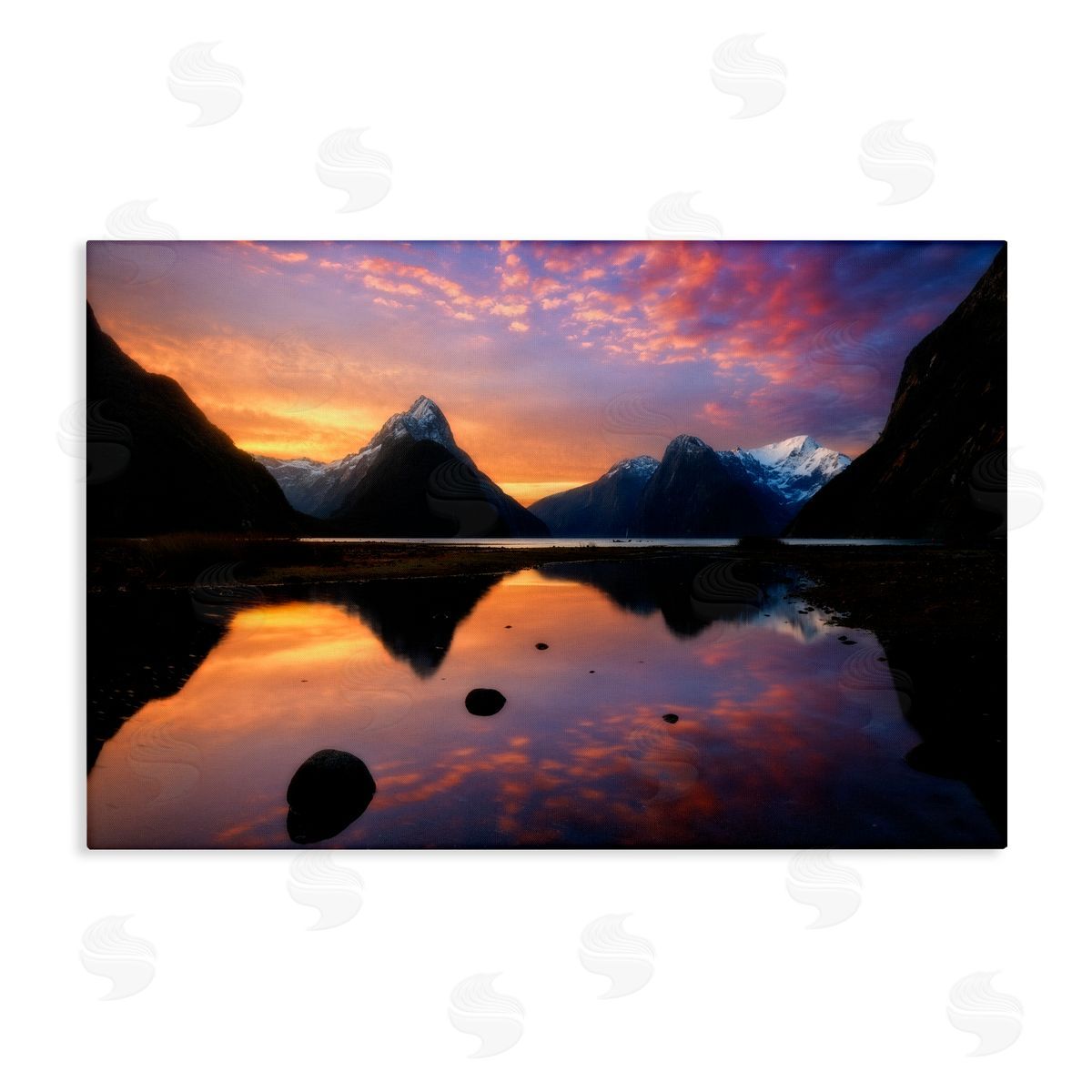Lincoln Harrison Milford Sound Sunset Canvas Wall Art Print