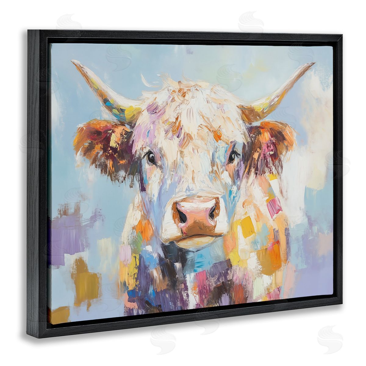 Blakely Bering Expressive Brushed Highland Cow Canvas Wall Art Print