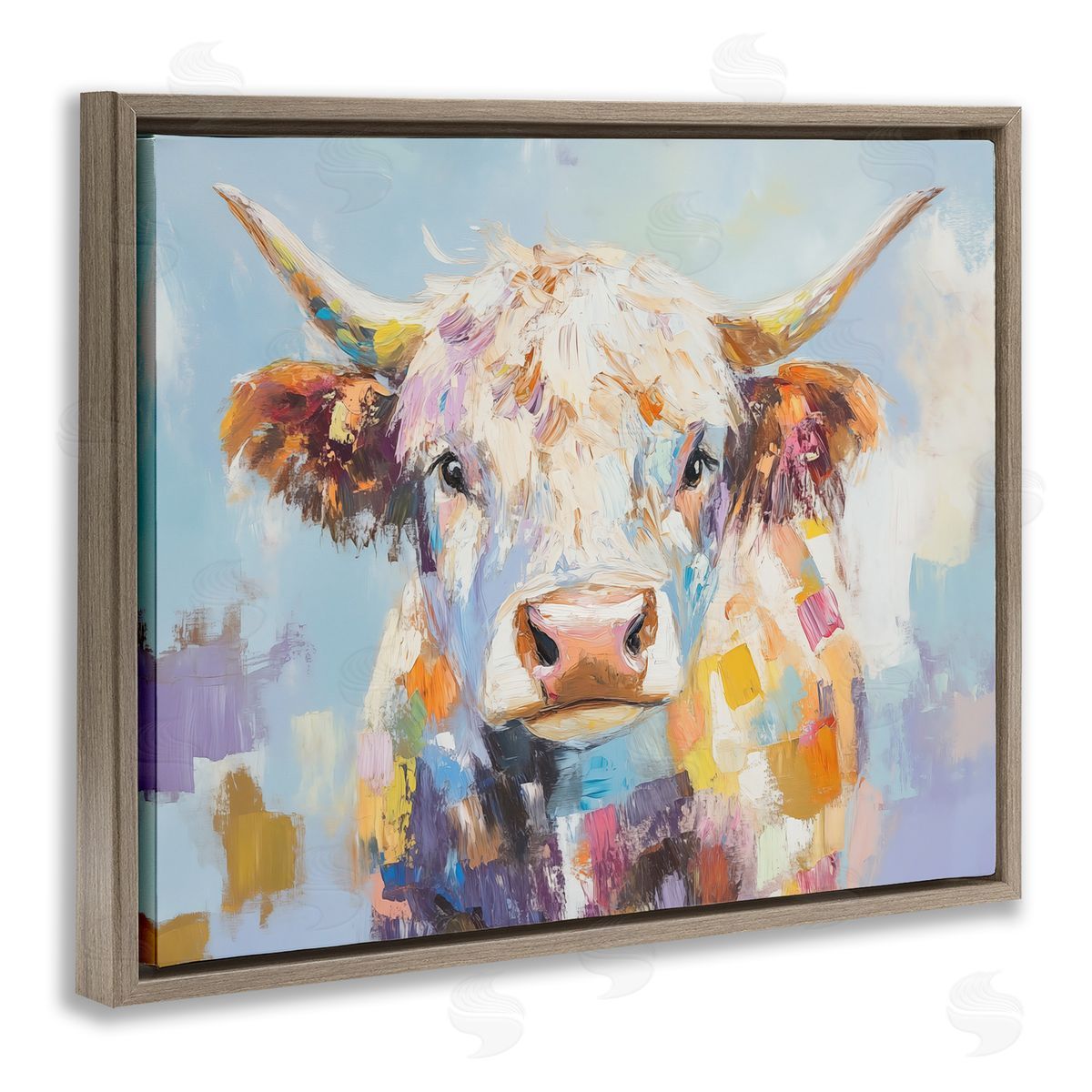 Blakely Bering Expressive Brushed Highland Cow Canvas Wall Art Print