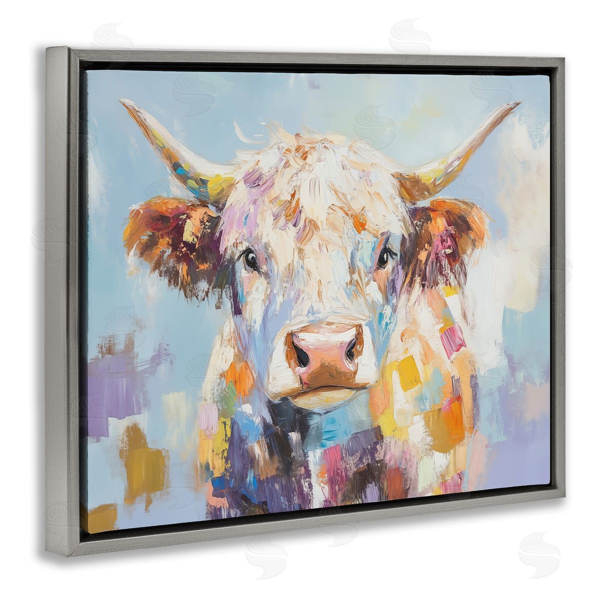 Blakely Bering Expressive Brushed Highland Cow Canvas Wall Art Print