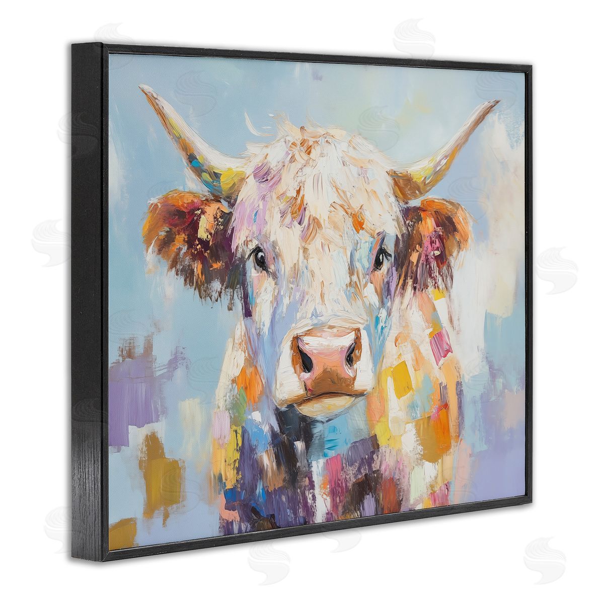 Blakely Bering Expressive Brushed Highland Cow Canvas Wall Art Print