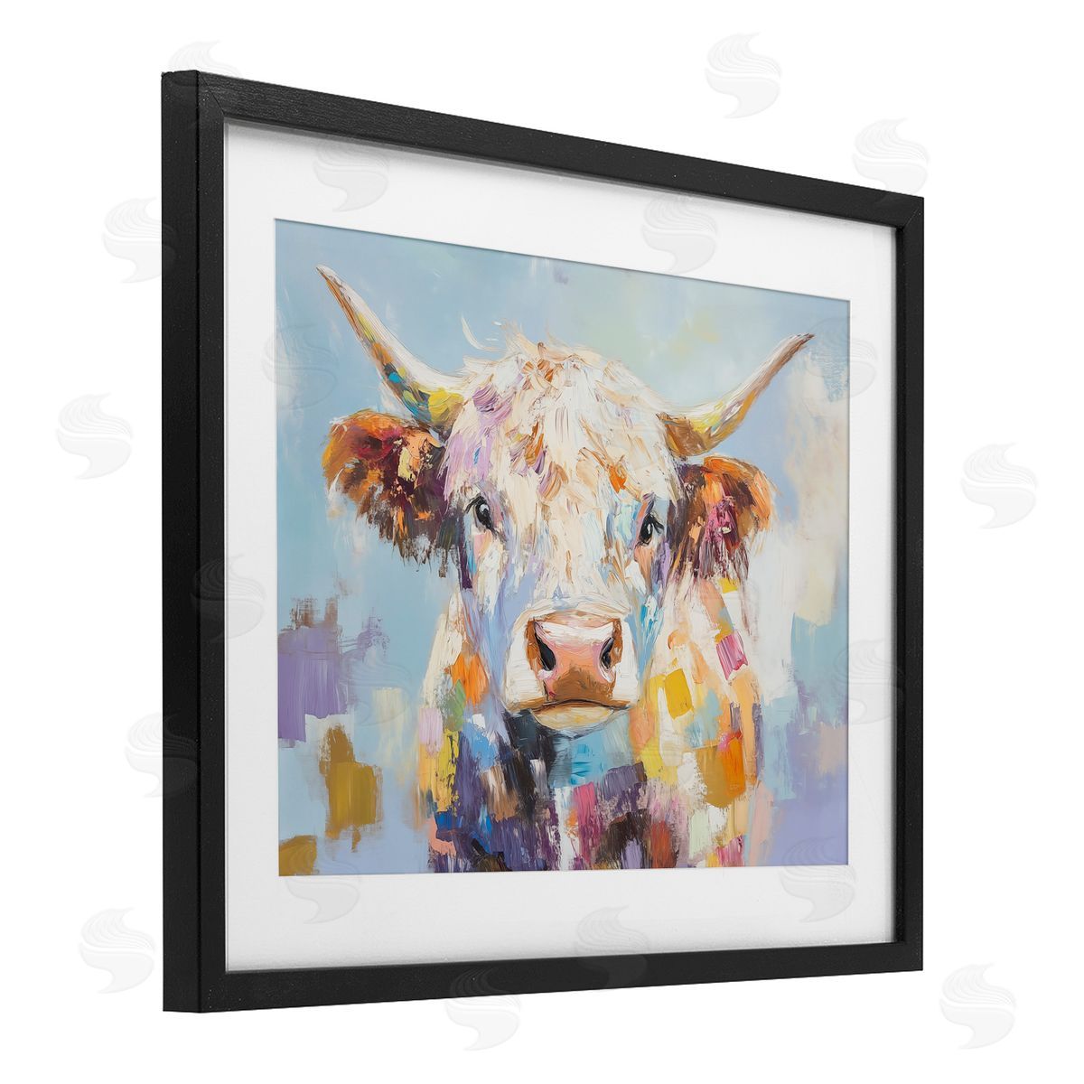 Blakely Bering Expressive Brushed Highland Cow Canvas Wall Art Print