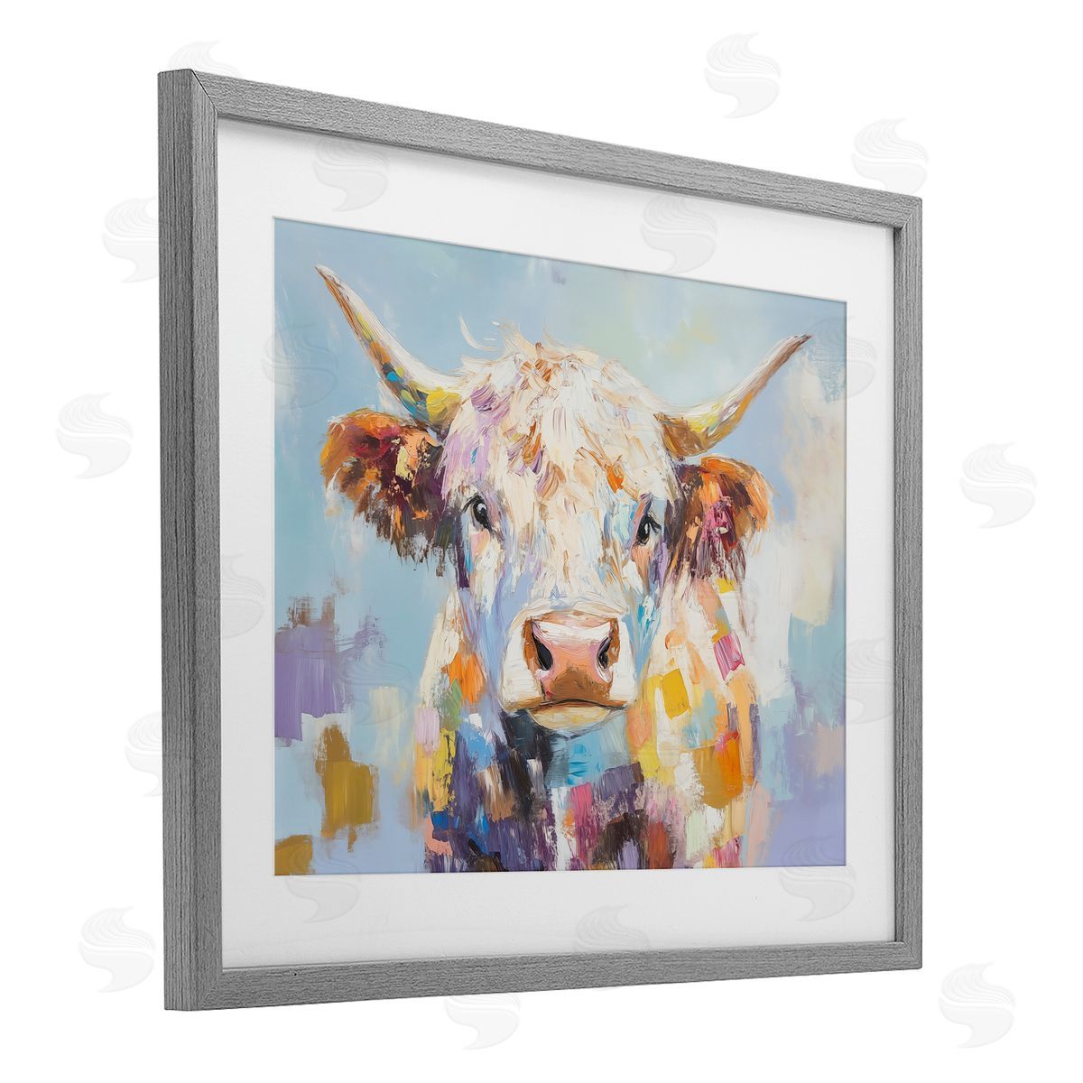 Blakely Bering Expressive Brushed Highland Cow Canvas Wall Art Print