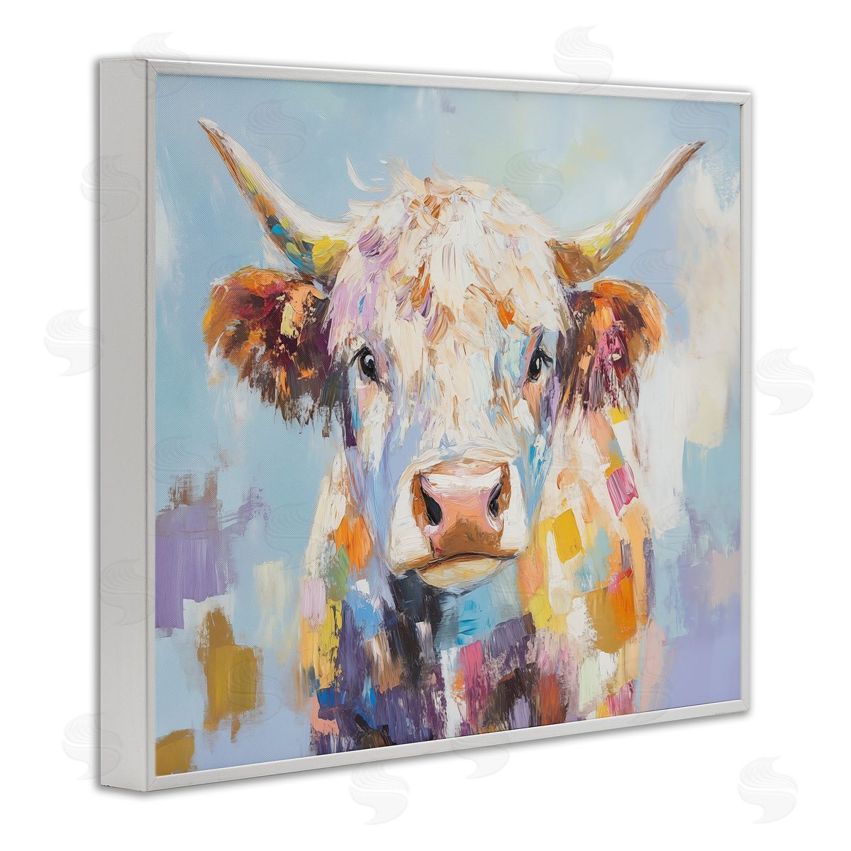 Blakely Bering Expressive Brushed Highland Cow Canvas Wall Art Print