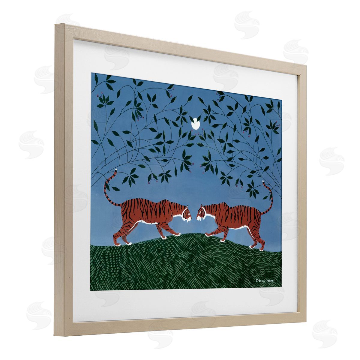 Susan Henke Twilight Tigers Symmetry Canvas Wall Art Print