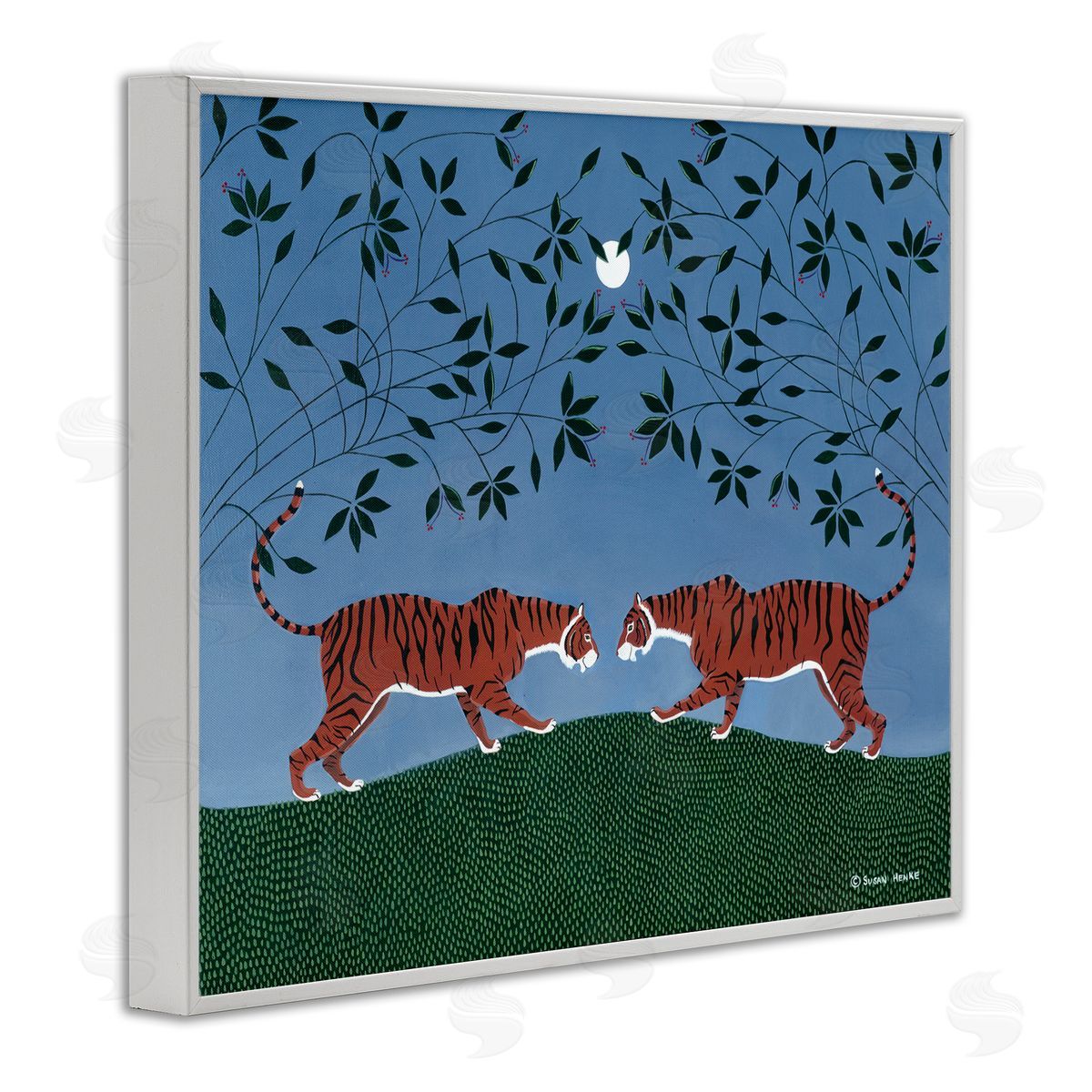 Susan Henke Twilight Tigers Symmetry Canvas Wall Art Print
