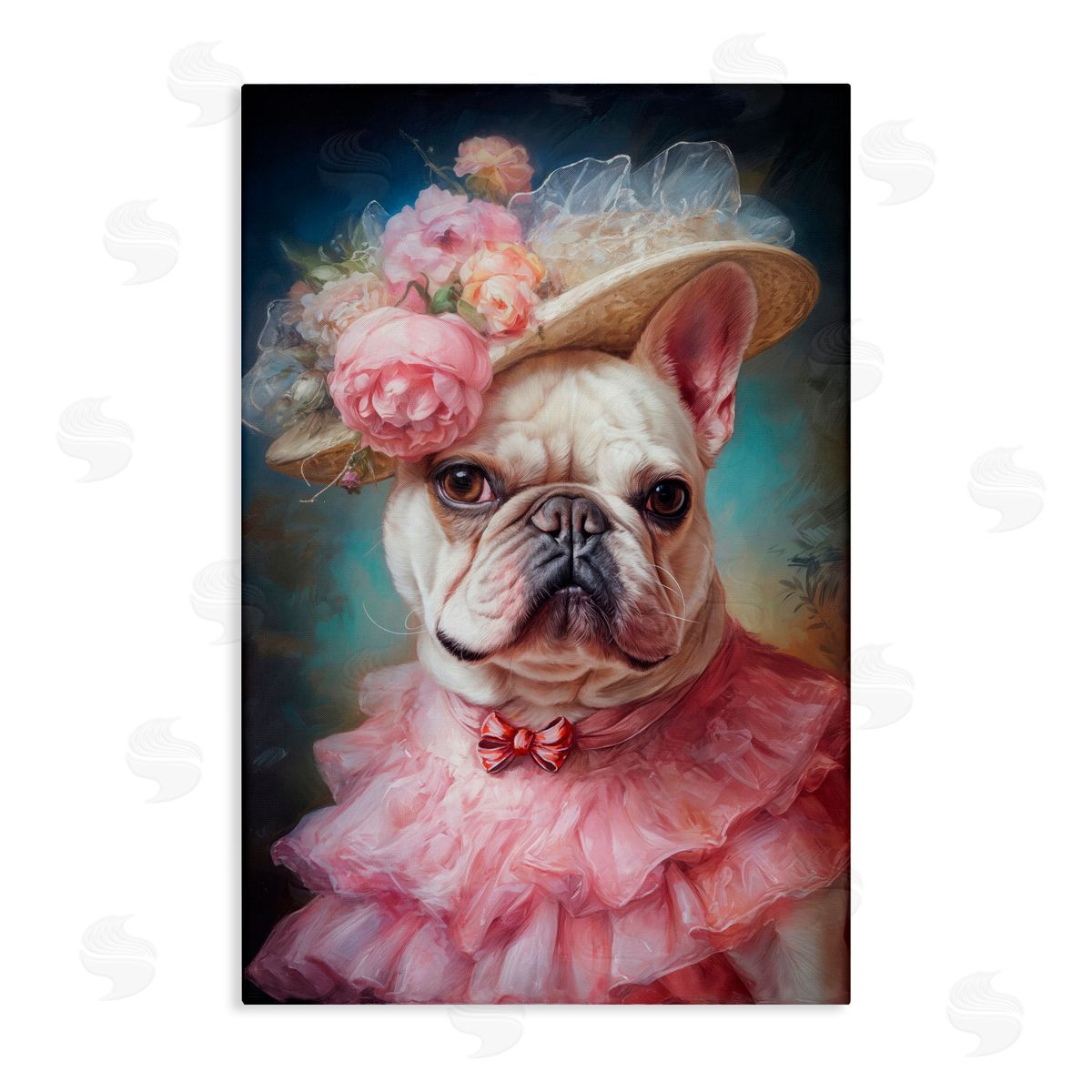 Wumples Feminine Victorian Frenchie Canvas Wall Art Print