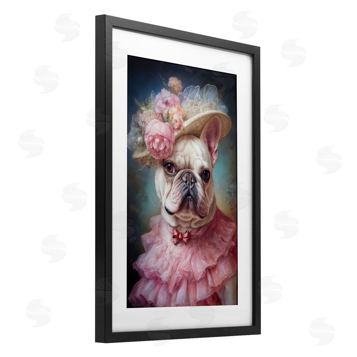 Wumples Feminine Victorian Frenchie Canvas Wall Art Print
