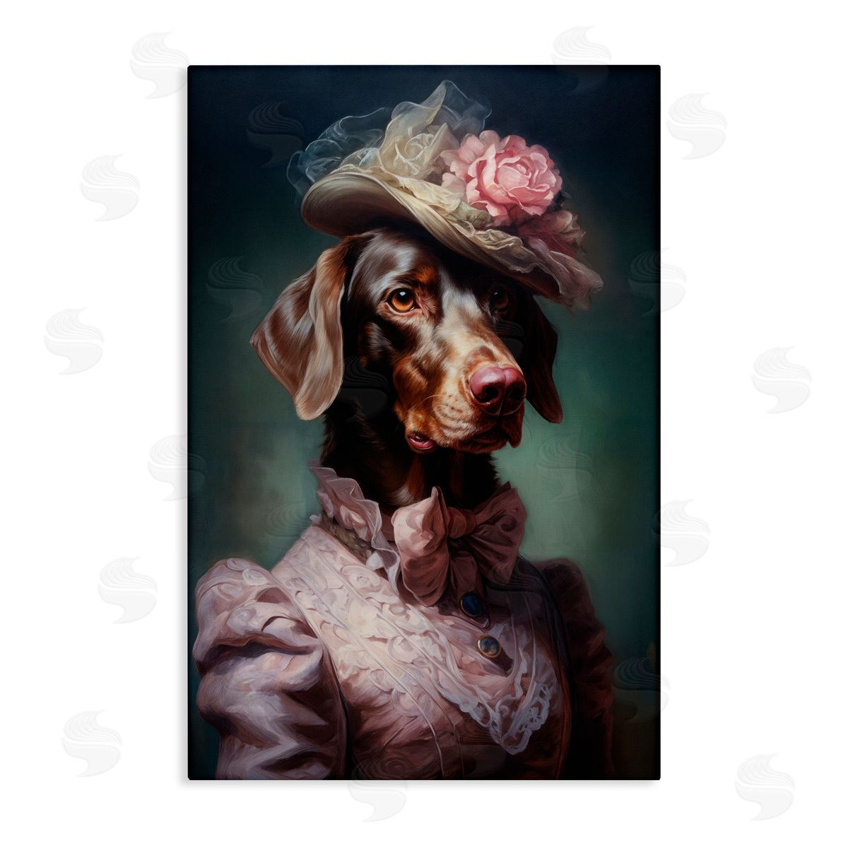 Wumples Chocolate Lab Victorian Era Canvas Wall Art Print
