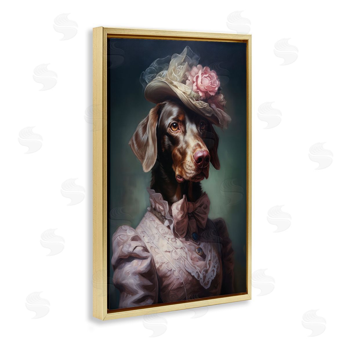 Wumples Chocolate Lab Victorian Era Canvas Wall Art Print