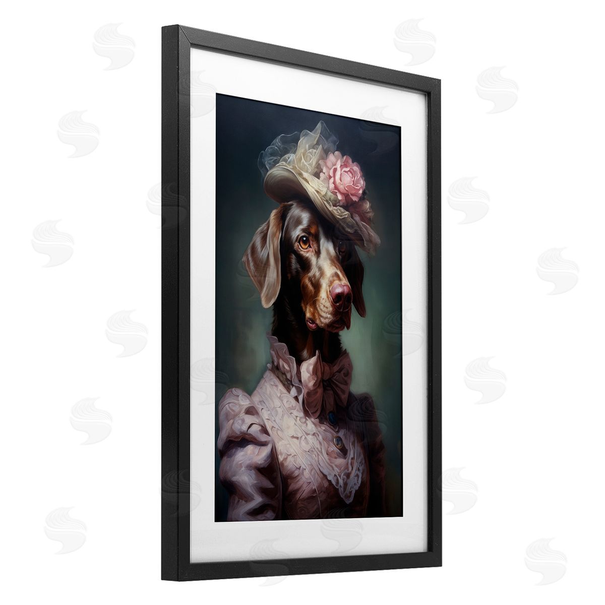 Wumples Chocolate Lab Victorian Era Canvas Wall Art Print