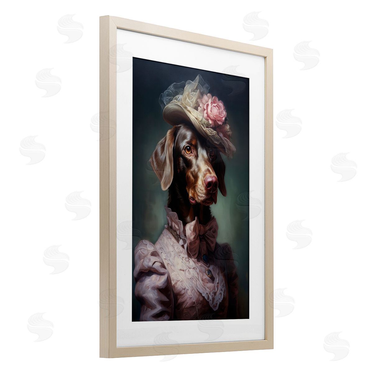 Wumples Chocolate Lab Victorian Era Canvas Wall Art Print