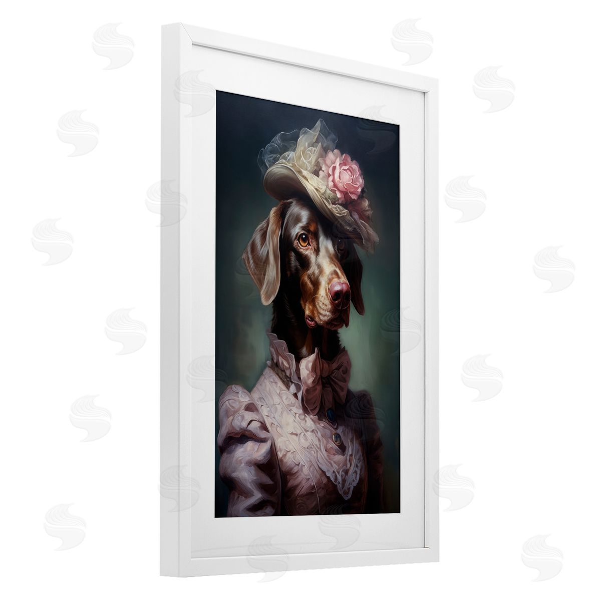 Wumples Chocolate Lab Victorian Era Canvas Wall Art Print