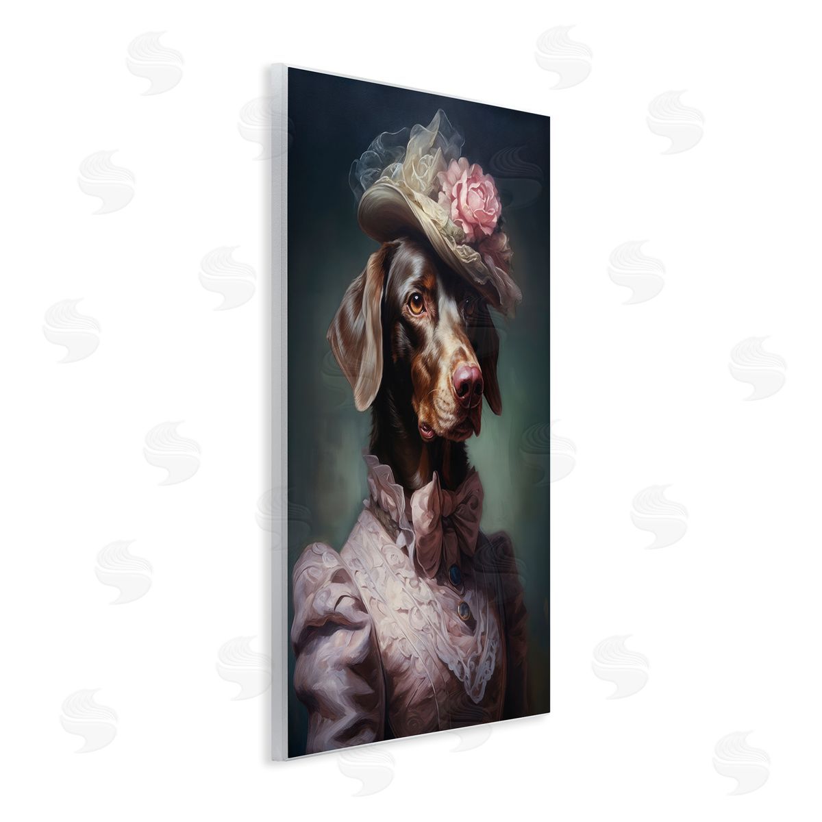 Wumples Chocolate Lab Victorian Era Canvas Wall Art Print